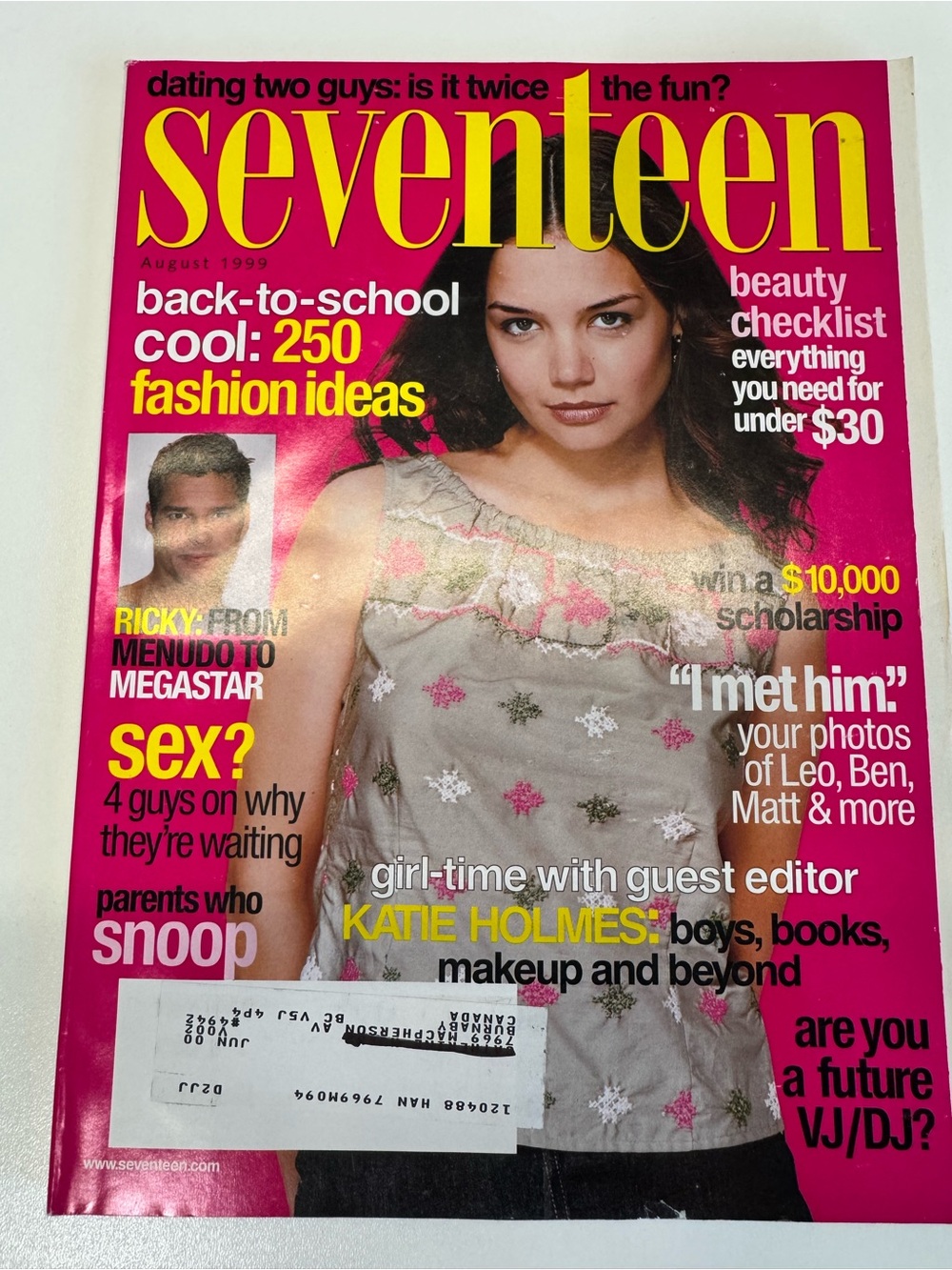 Seventeen 17 Teen Magazine August 1999 Katie Holmes